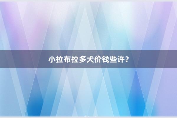 小拉布拉多犬价钱些许？